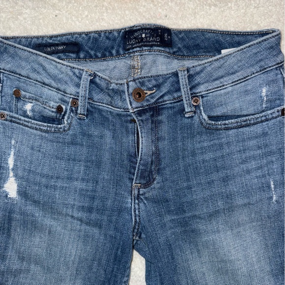 Lucky Brand Dark Blue Straight Leg Jeans - Lolita Skinny Jean - Picture 2 of 3